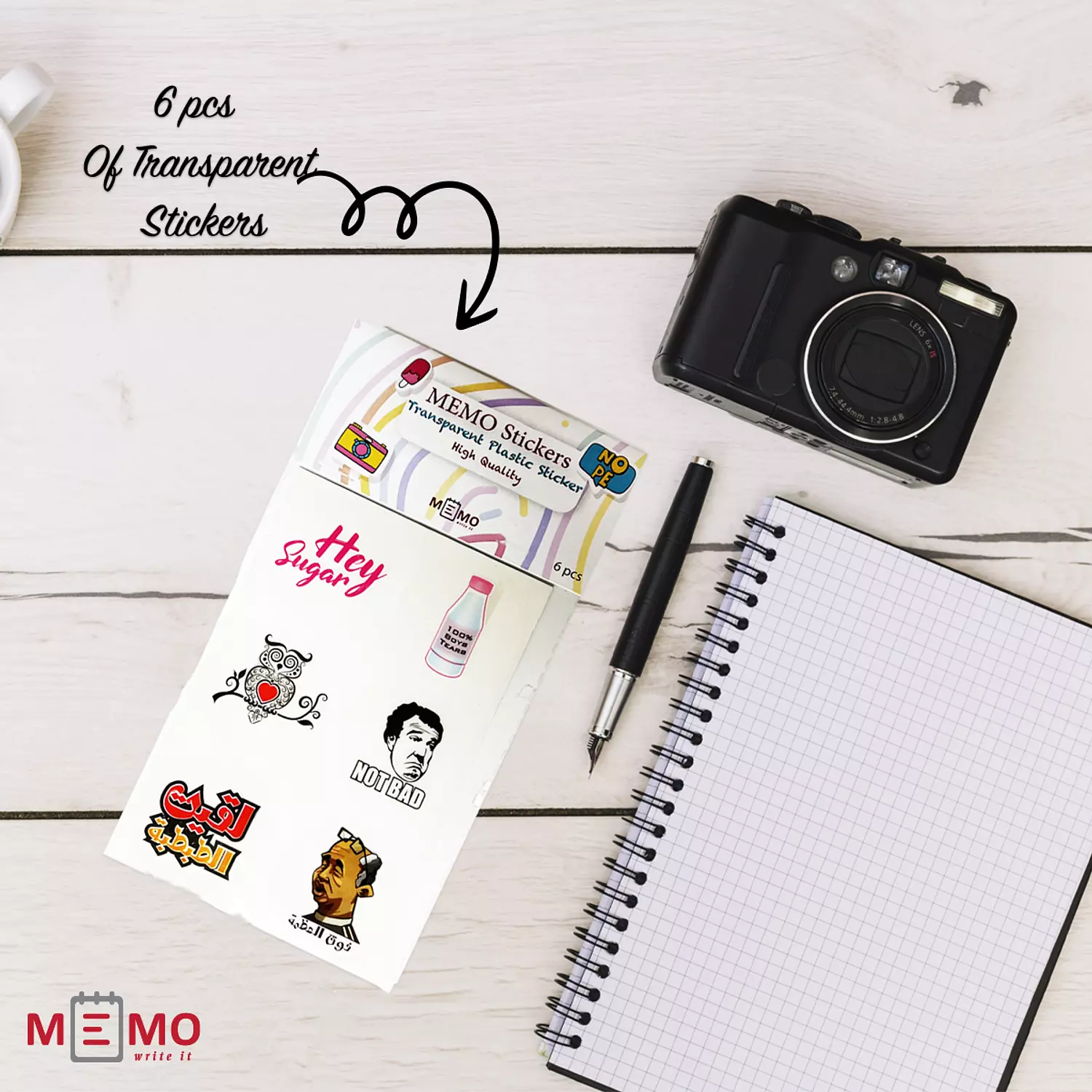 Memo Transparent Sticker (6 pcs) hover image