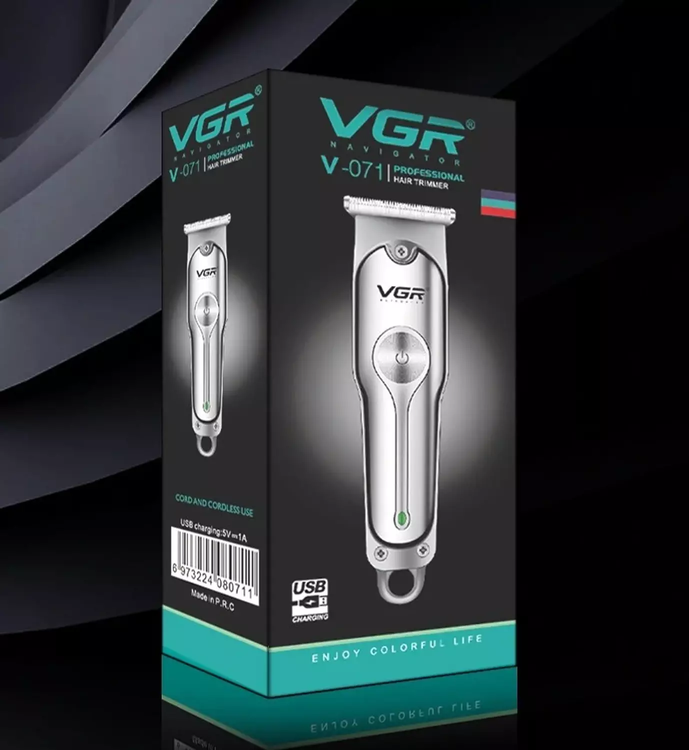 VGR V-071 Professional Cordless Hair Trimmer with Precision T-Blade 9