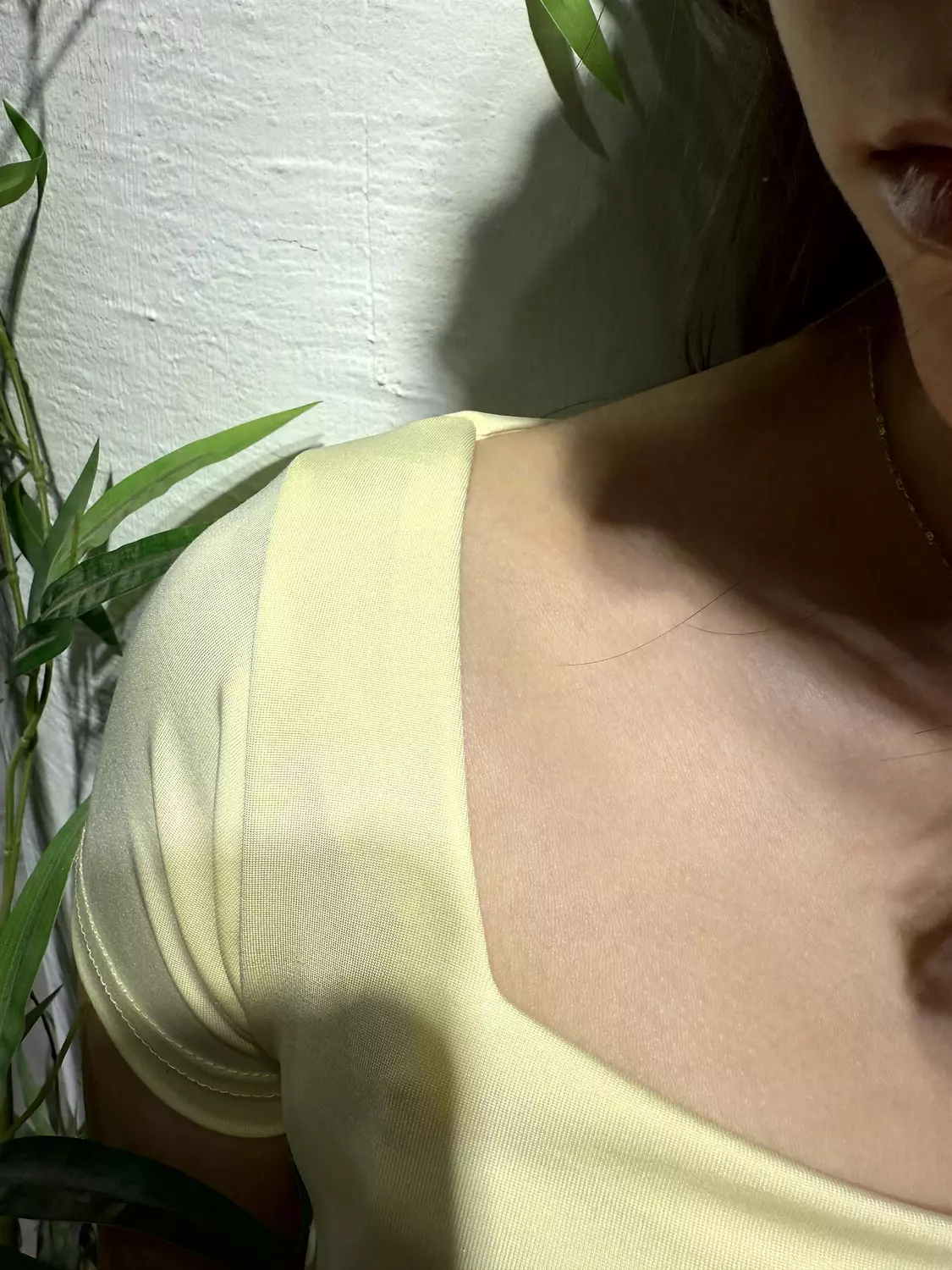 Square Neck Fitted Top | Yellow 1