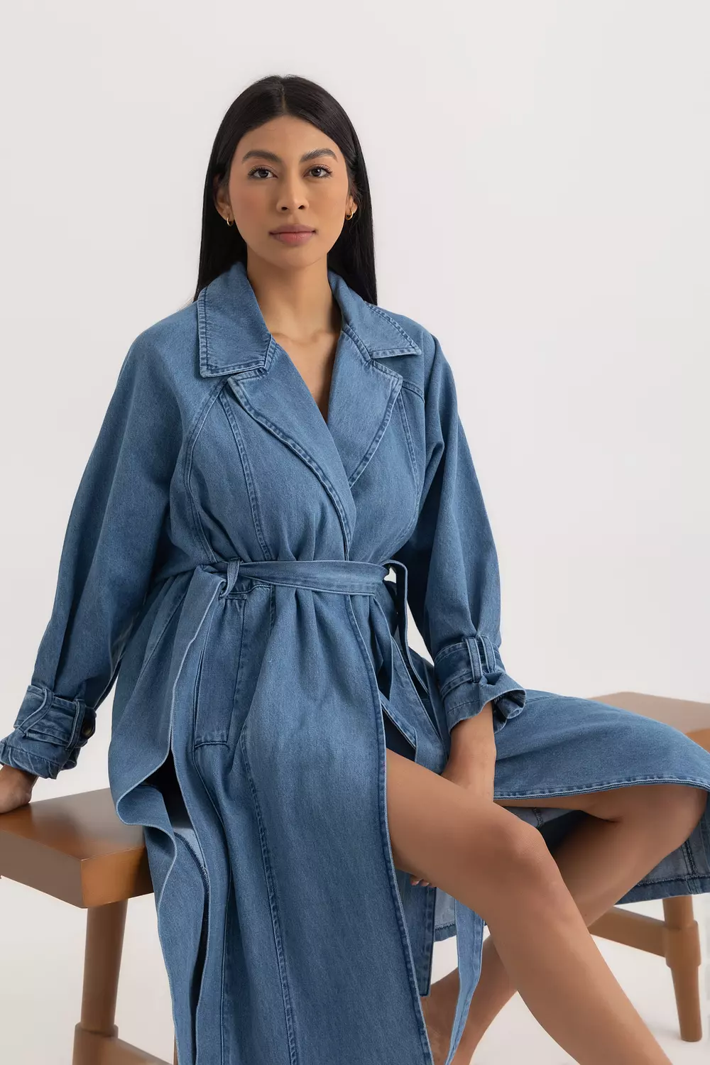 The Sophia Denim Trench Coat 13
