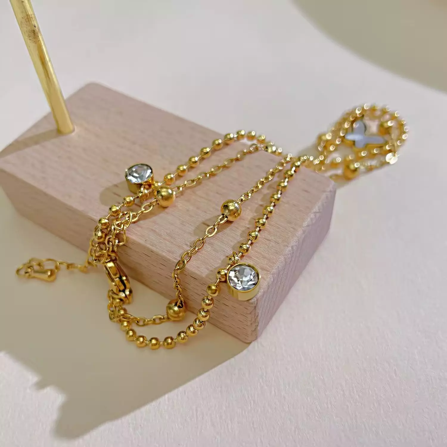 Two layers butterfly anklet 5