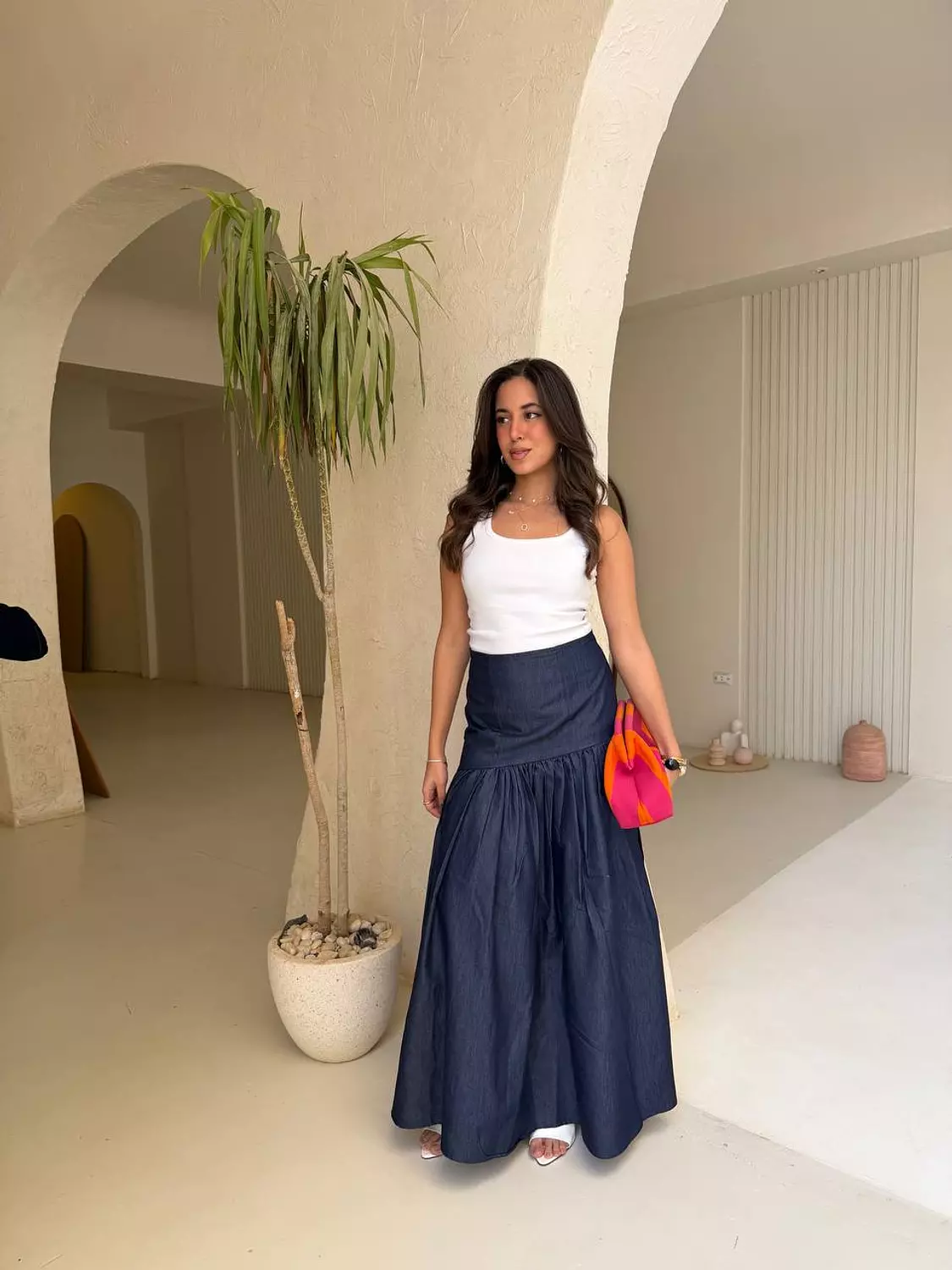Asymmetrical Raw Denim Skirt 1