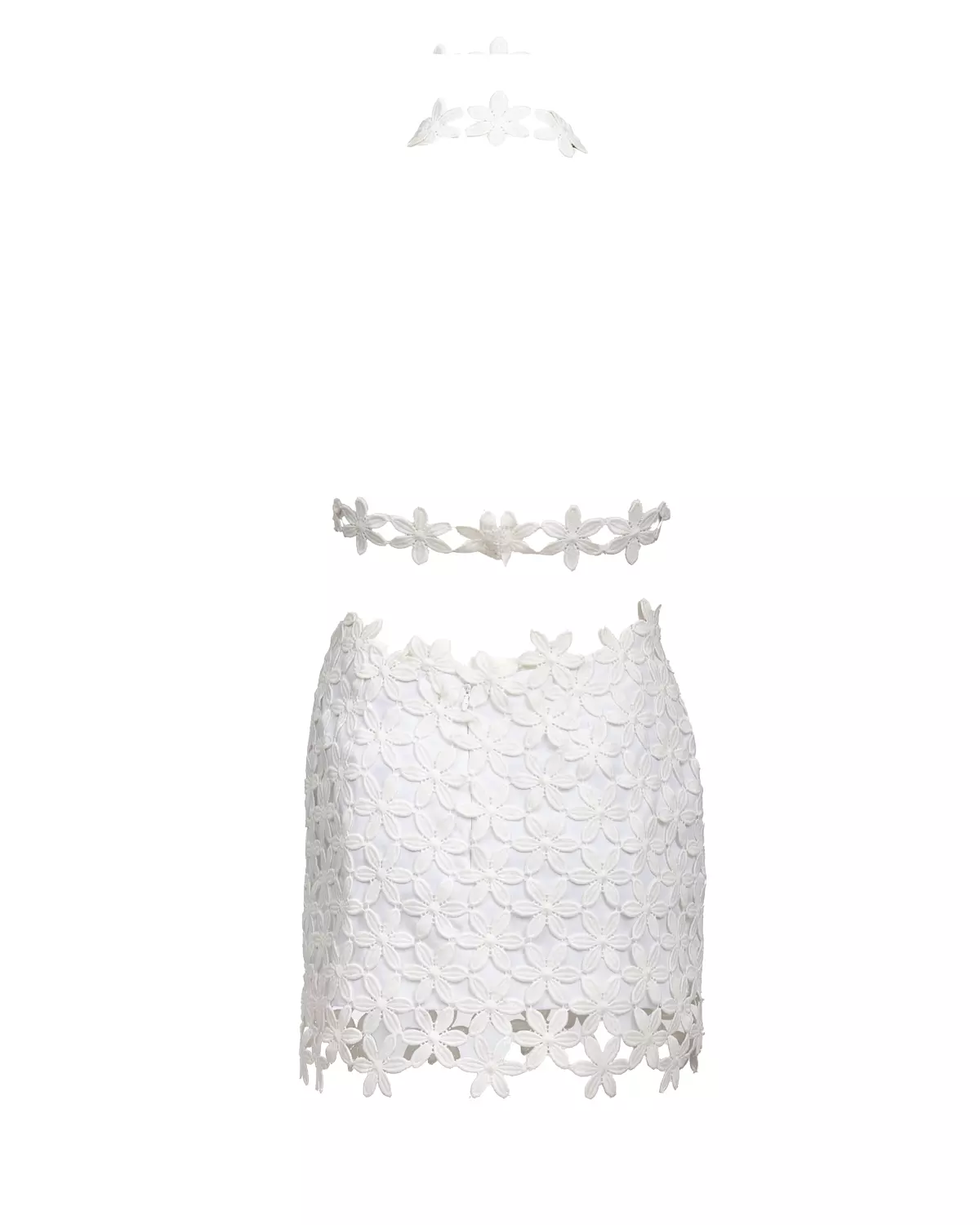 Dreamy White Guipure Cutout Dress hover image