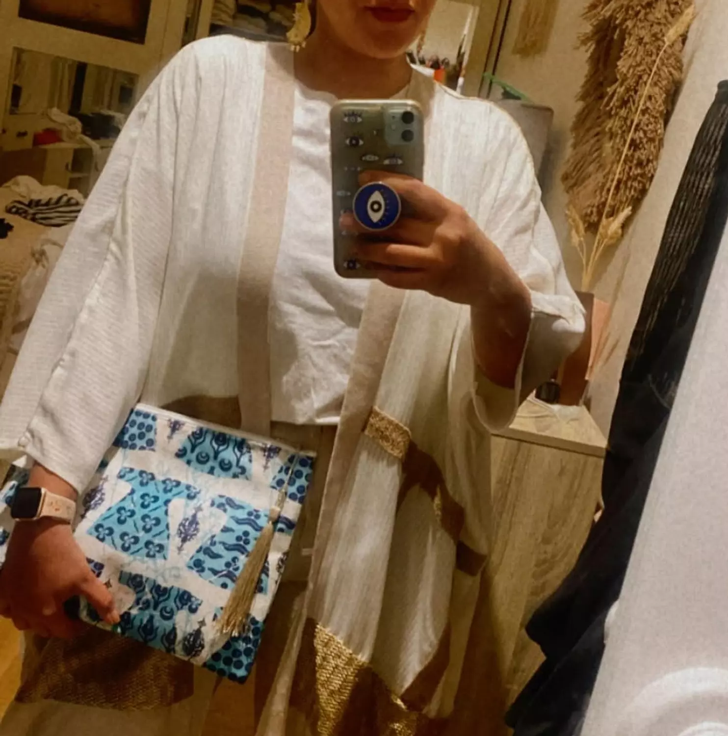 Blue Kaftan Velvet Pouch 4