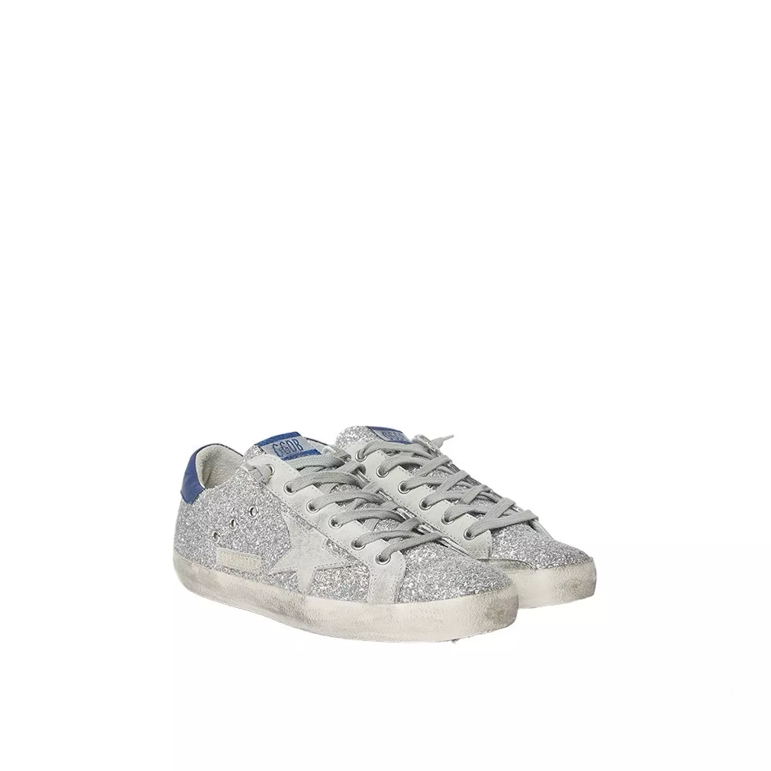 Golden Goose Deluxe Brand Metallic Superstar Silver Glitter Navy hover image