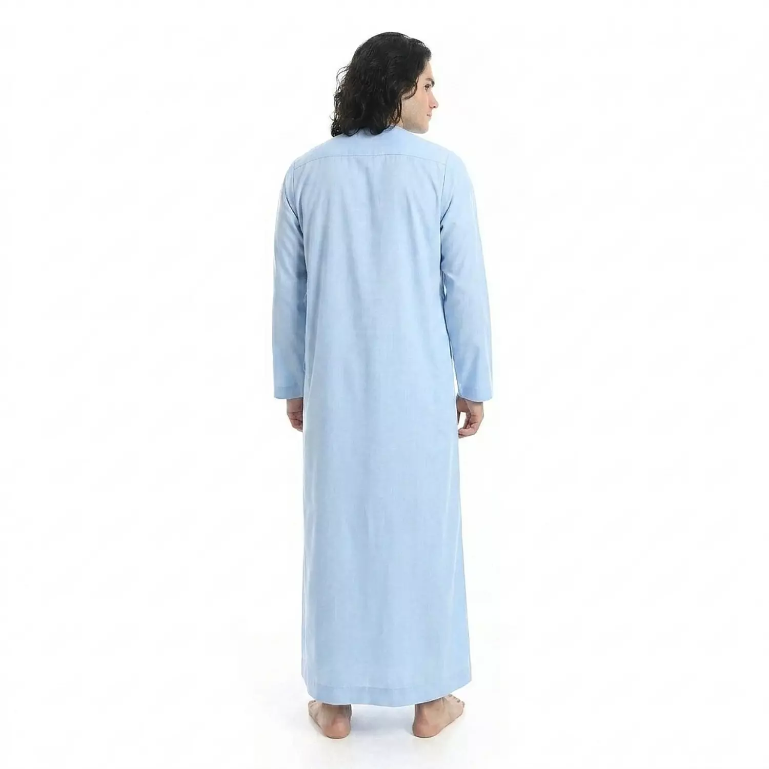  جلابيه رجالي كم طويل - قطن - 2590 - لبني 3