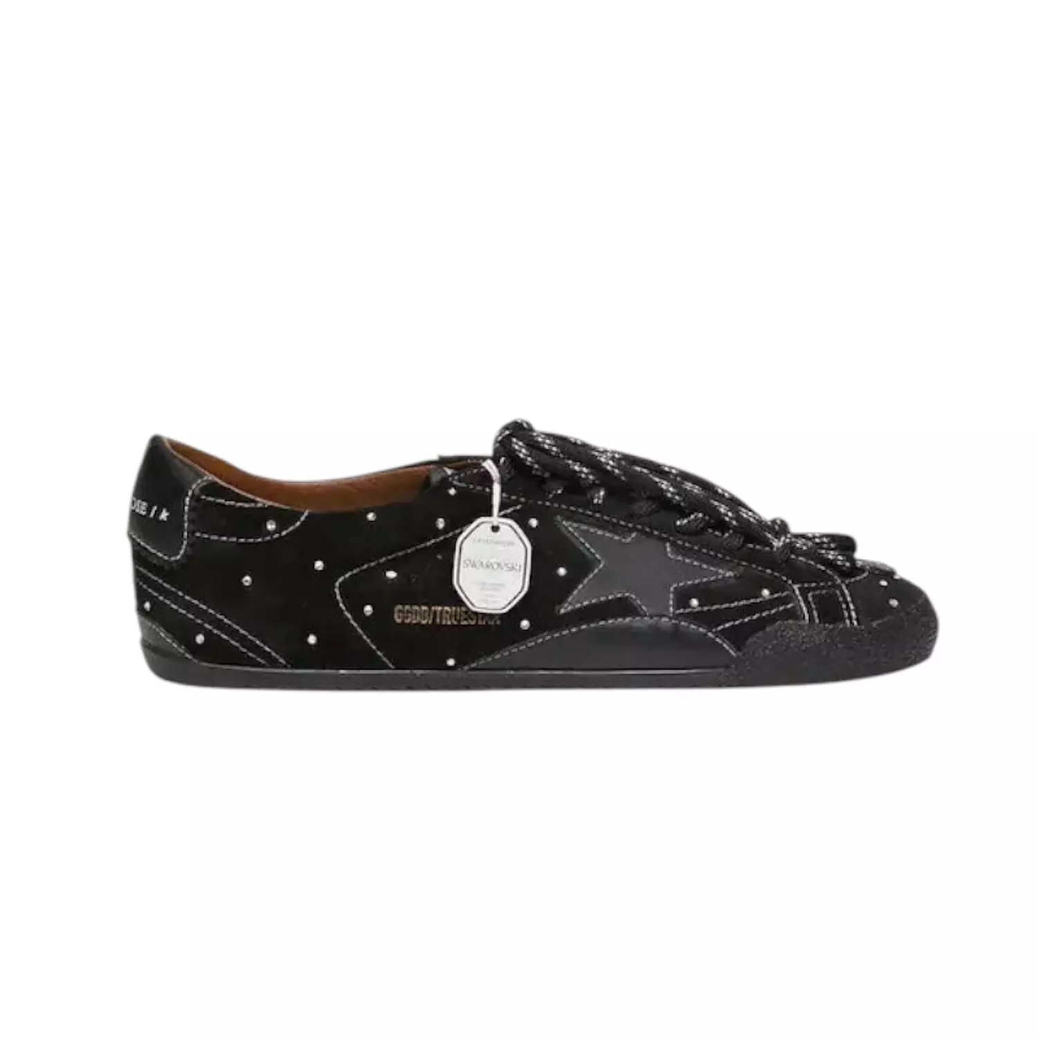 Golden Goose True-Star in black suede with Swarovski crystals and black leather star image