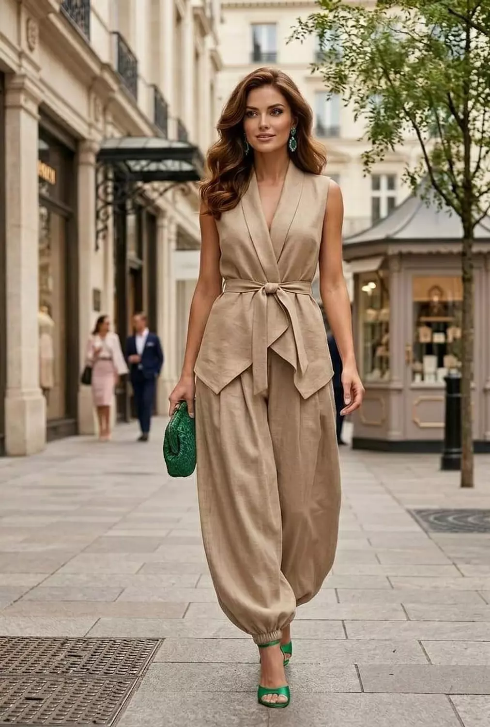 Linen ballon suit.  image
