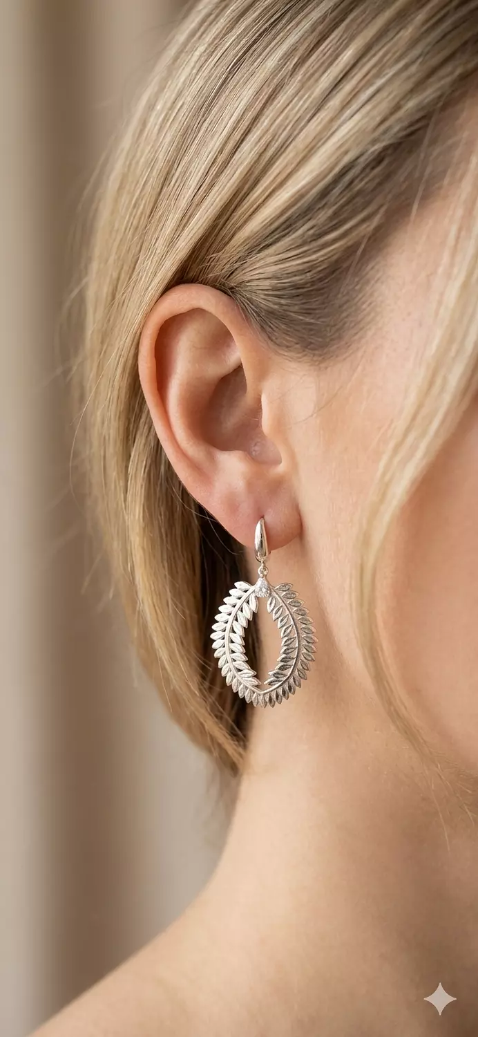 Laurel leaf earrings image
