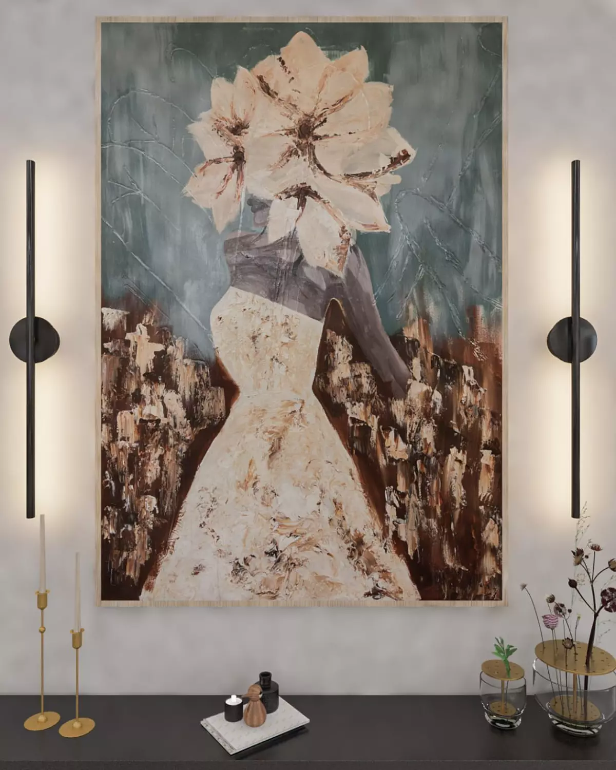 Flory - Acrylic on Canvas - 140*100 - Without Frame - Ready for immediate purchase  image