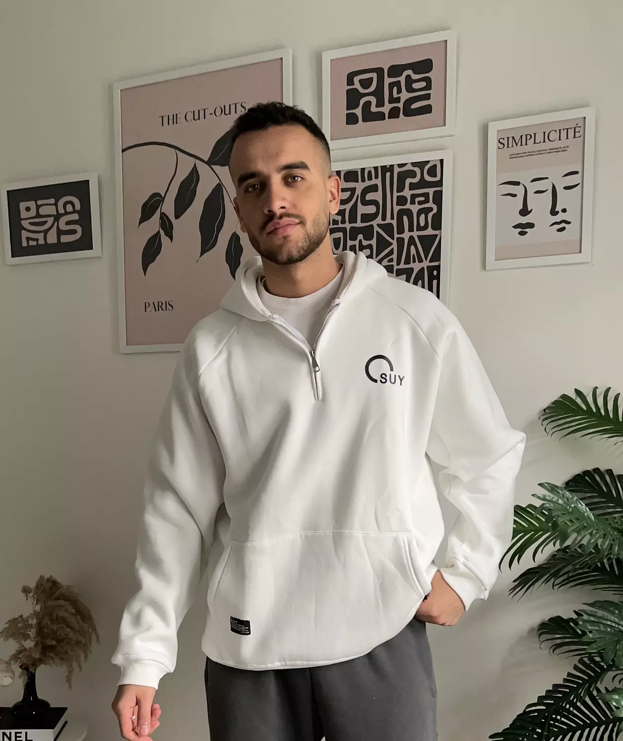 <p style="text-align: center"><br><strong>White Half Zipper</strong></p>