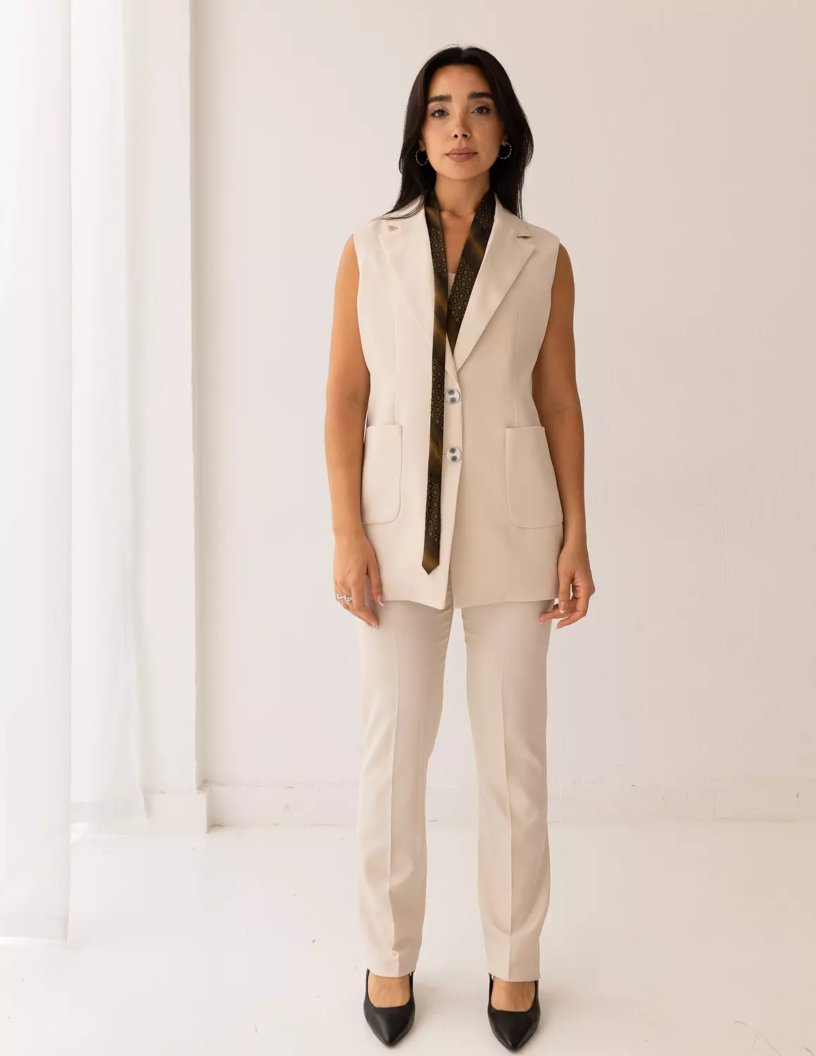 Soft Cream straight pants  3