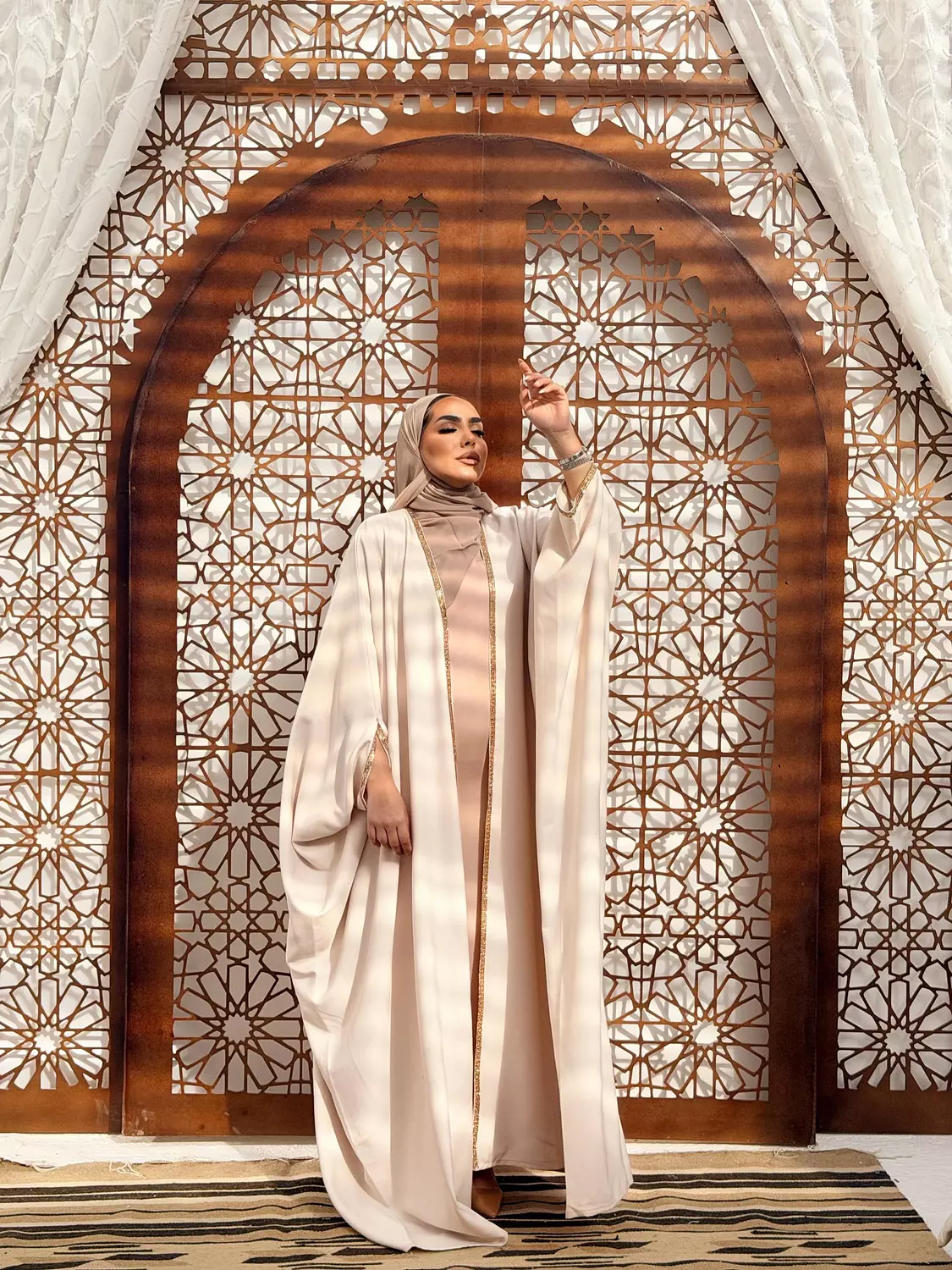 The Mawada Kuftan In Cream 9