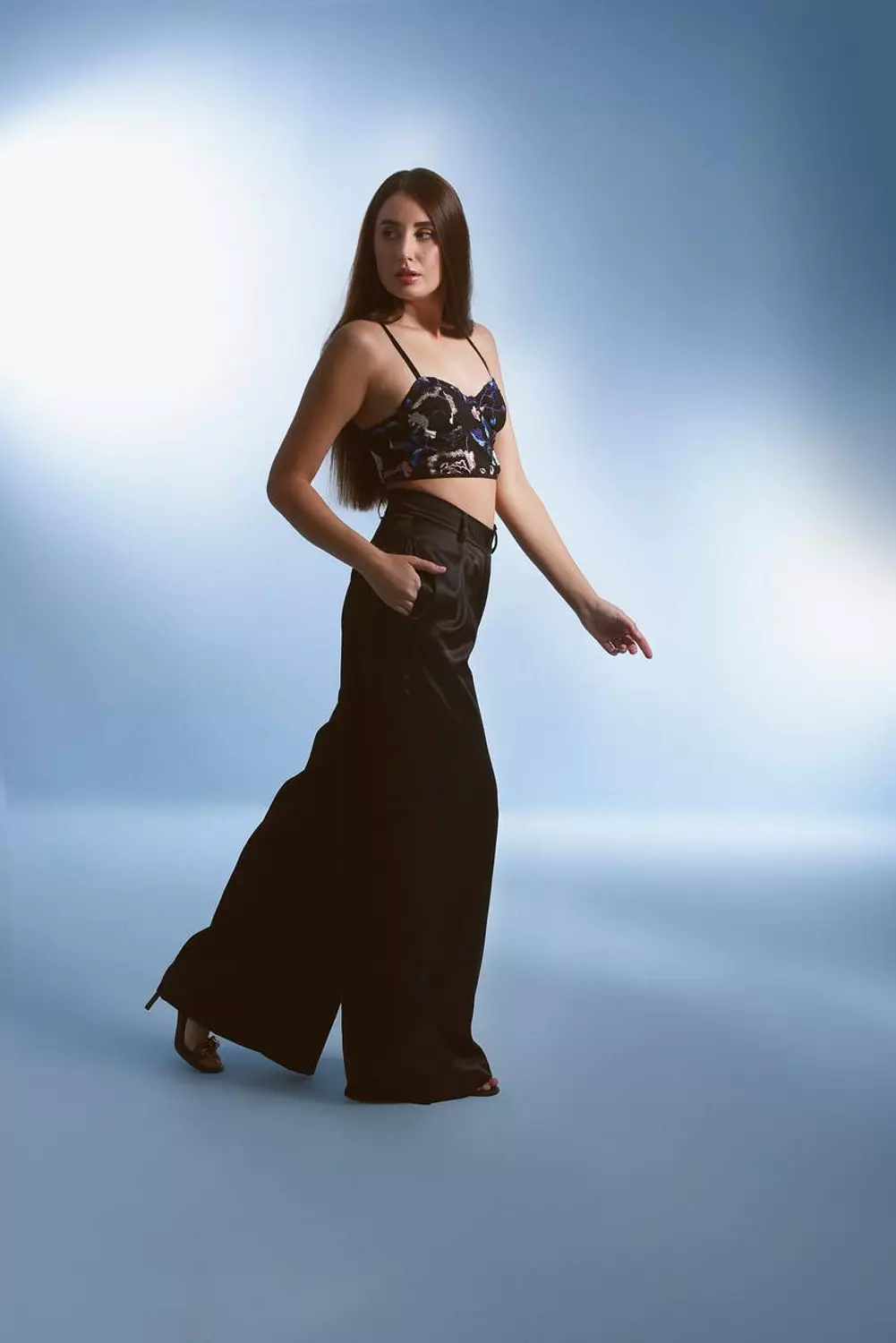 Black Satin Pants image