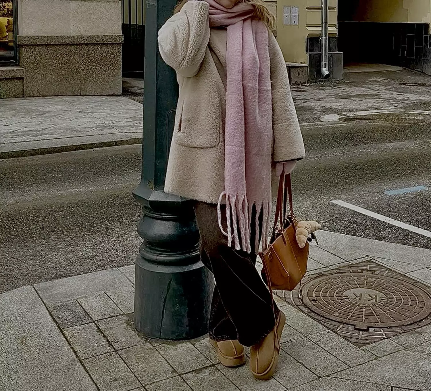 Pink Cashmere Chunky Scarf  image