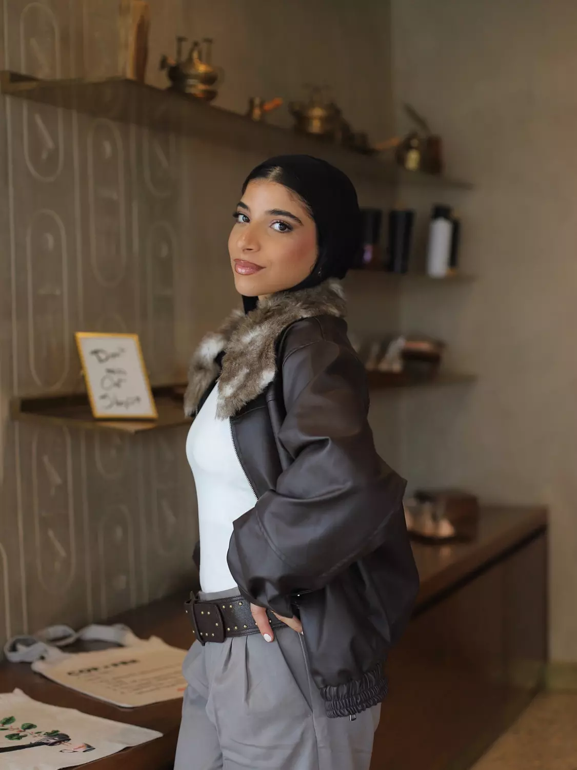 Chocolate Fur bomber jacket  5