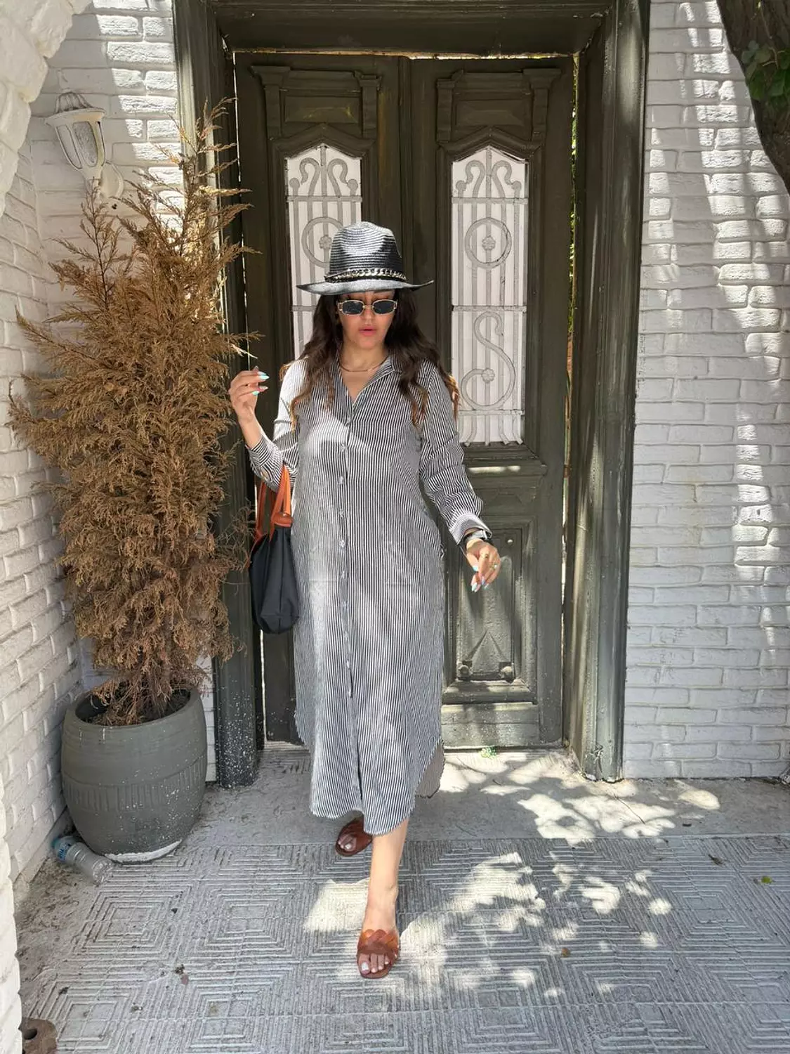 black striped dress image