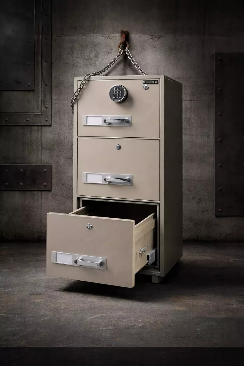 Korean fully armored filing safe with 3 drawers – DSF680/3ED hover image