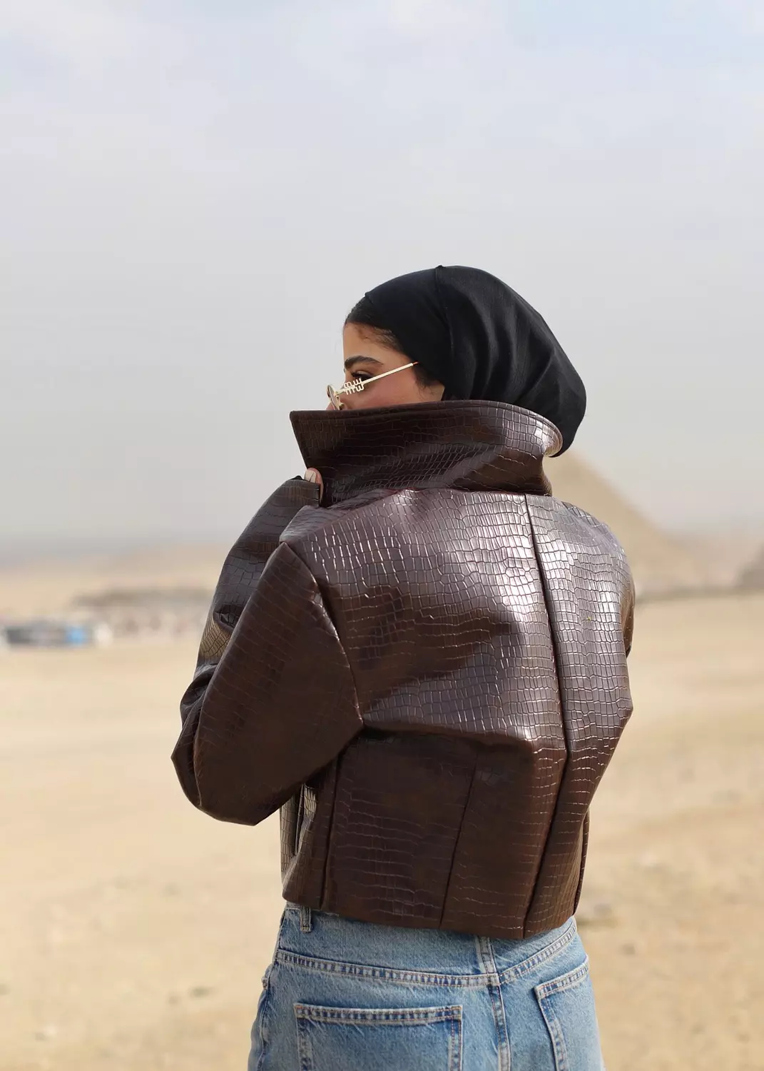 Brown crocodile luxe jacket  3