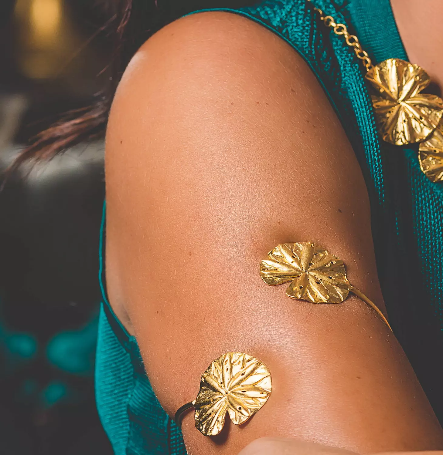 Palm Tree arm Cuff - Gold Platted image