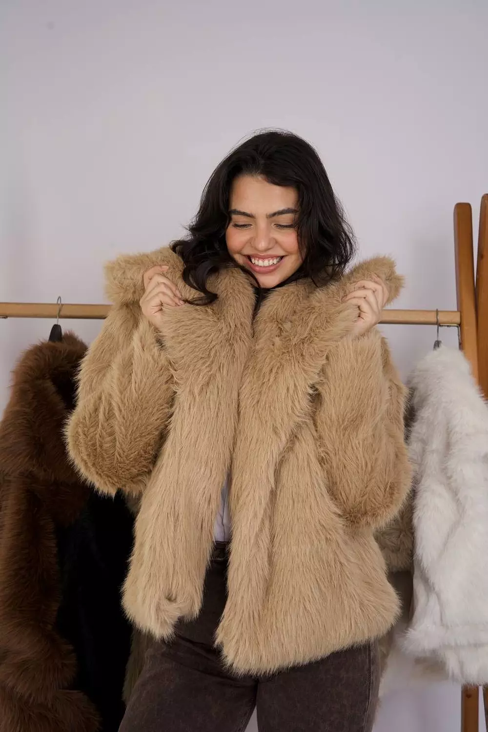 Imported fur jacket with elegant collar  24