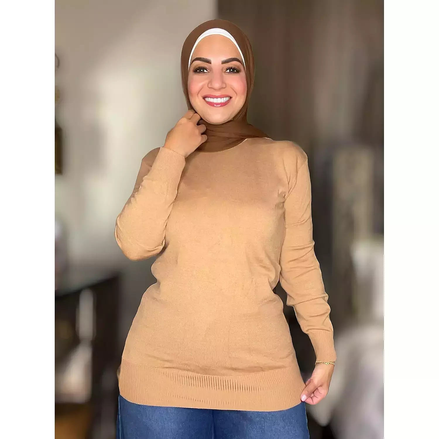 Knitted Plain High-cool Pullover - Free Size  3