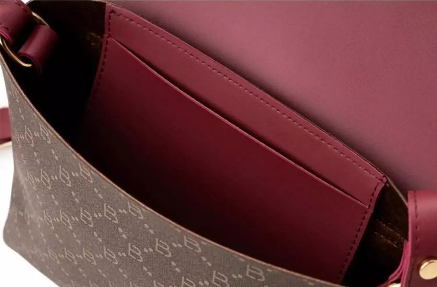 Burgundy & Brown Signature Bag 5