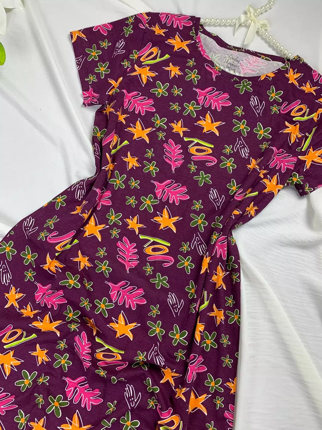 Long pure cotton sleeping shirt from Splash hover image