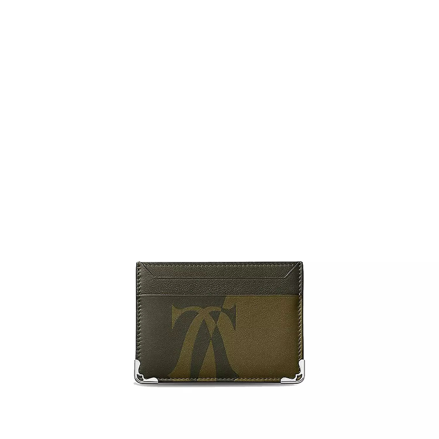 Cartier double card holder is crafted from dark green calfskin image