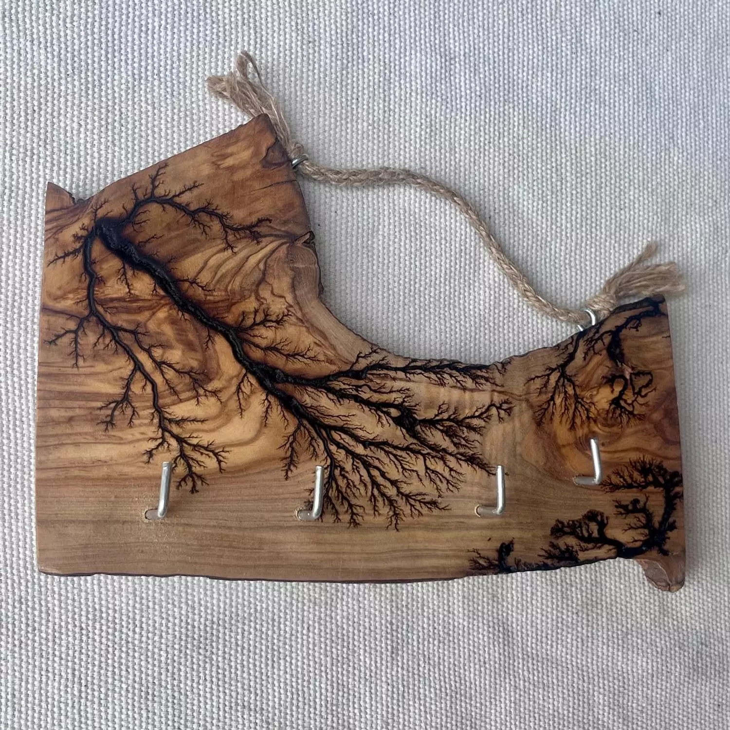 Olive Wood Live Edge Key Holder 7