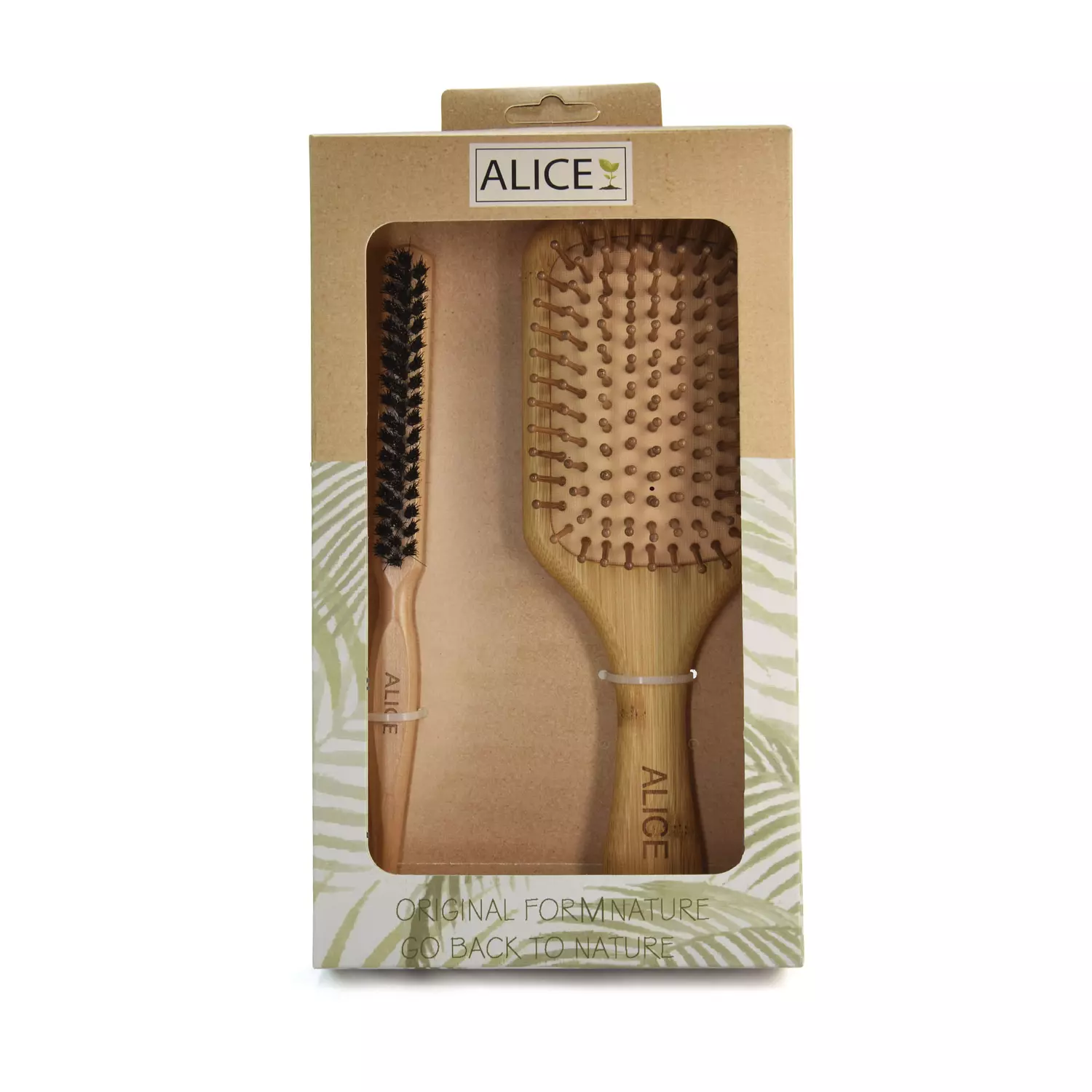 Sleek and wooden brush set image