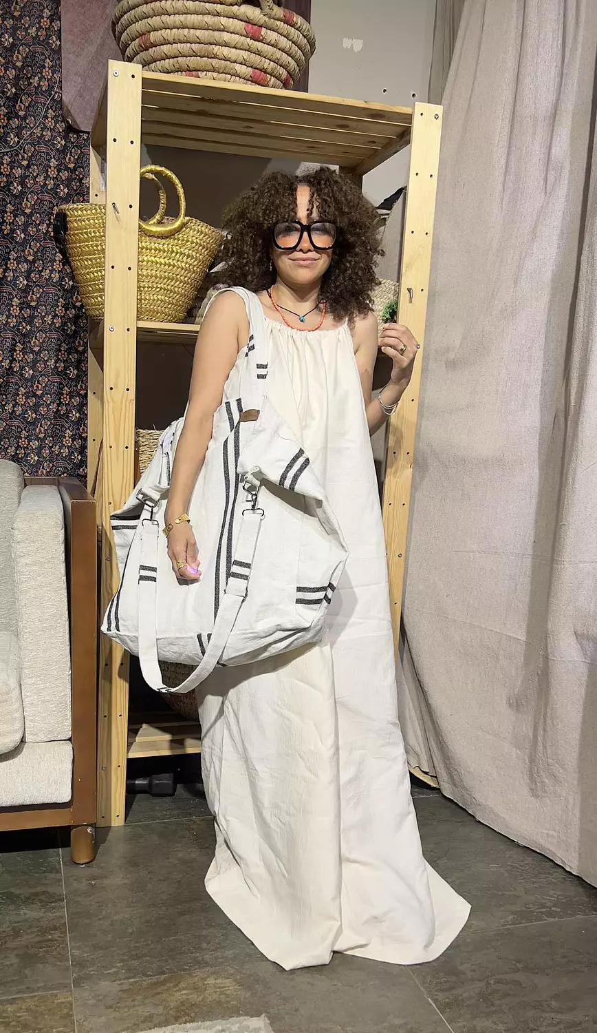 Boho maxi linen strap dress 5