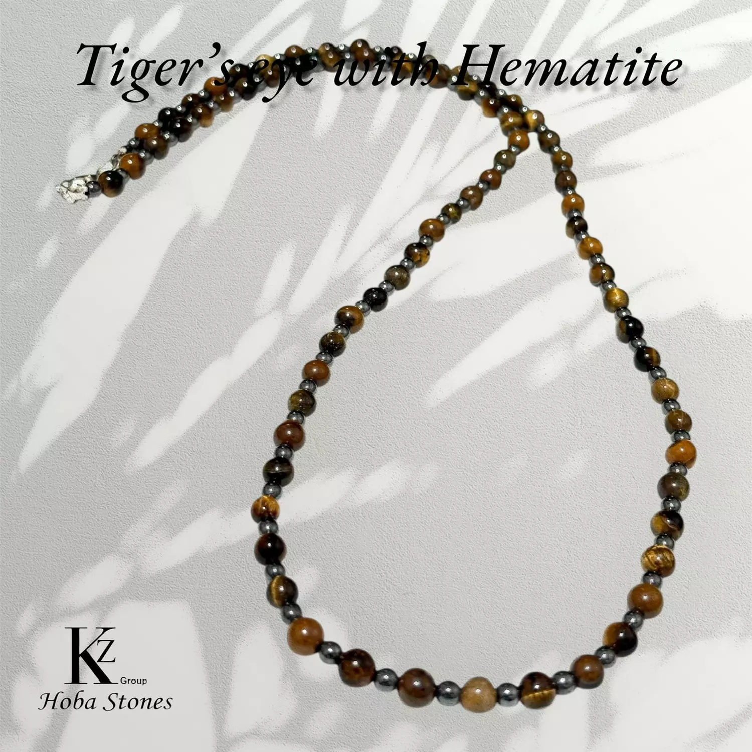 Necklace Tiger eye with Hematite  3