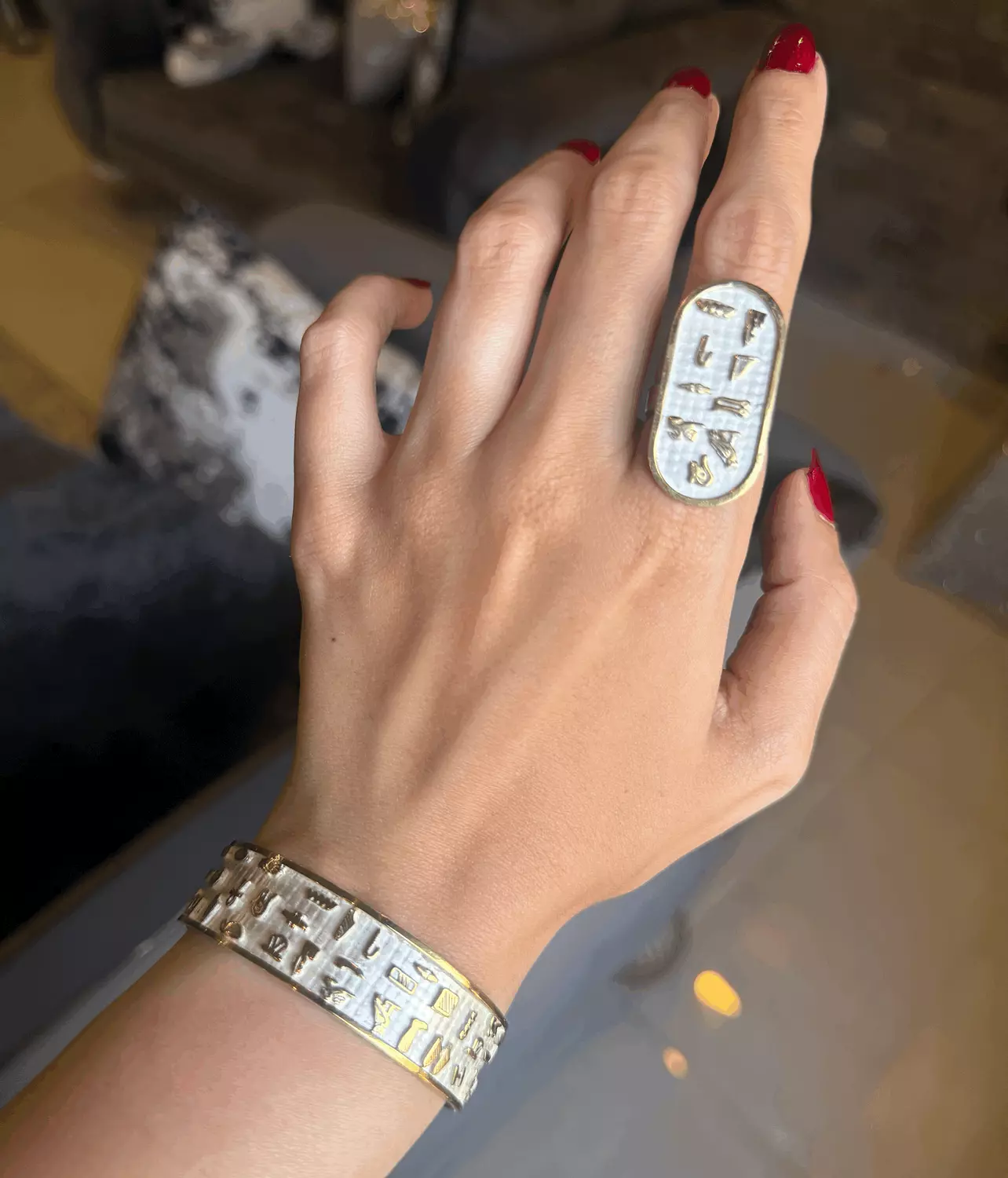 Hieroglyphic Cuff Bracelet 1