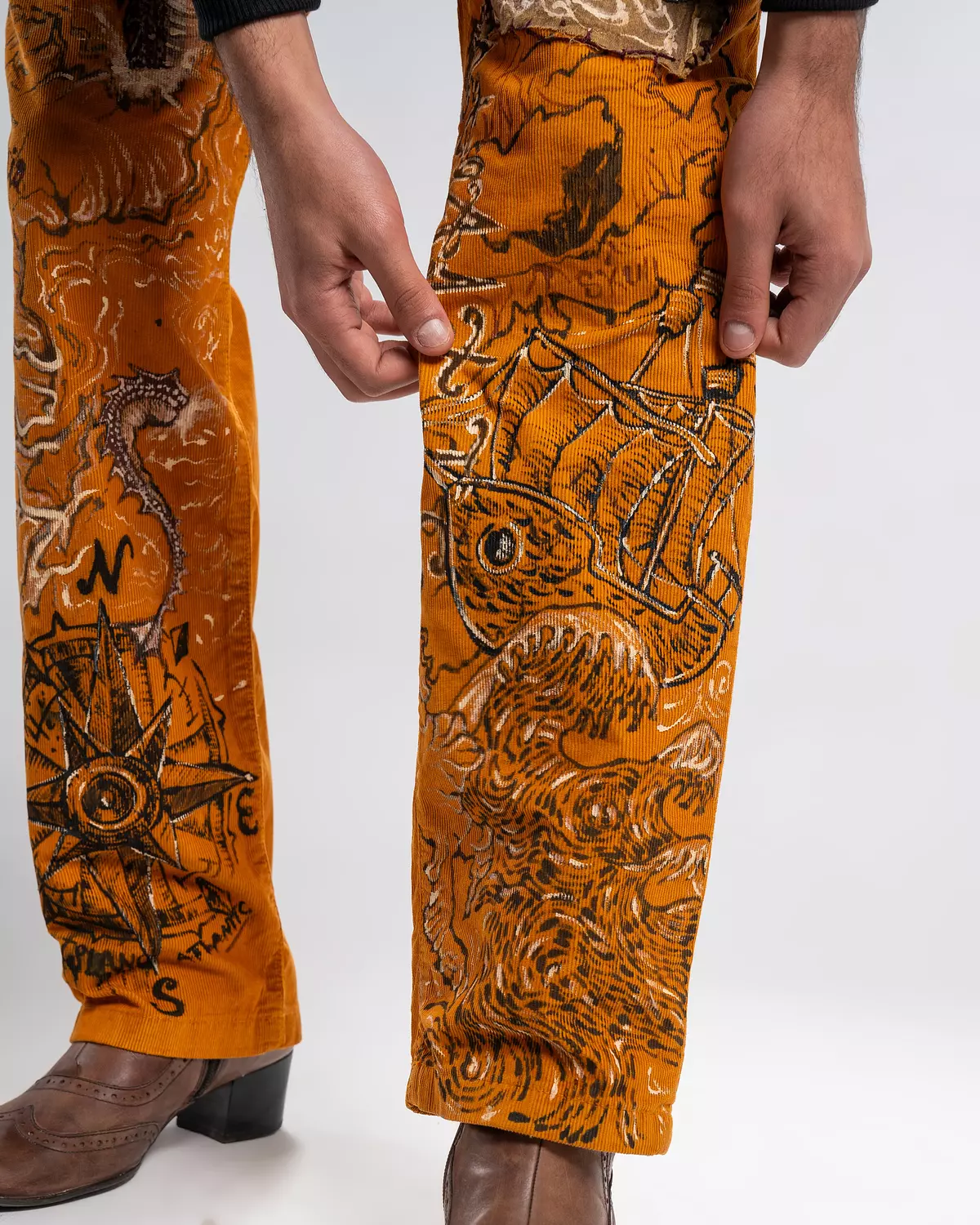 Lost at sea” hand-painted unisex pants “ 6