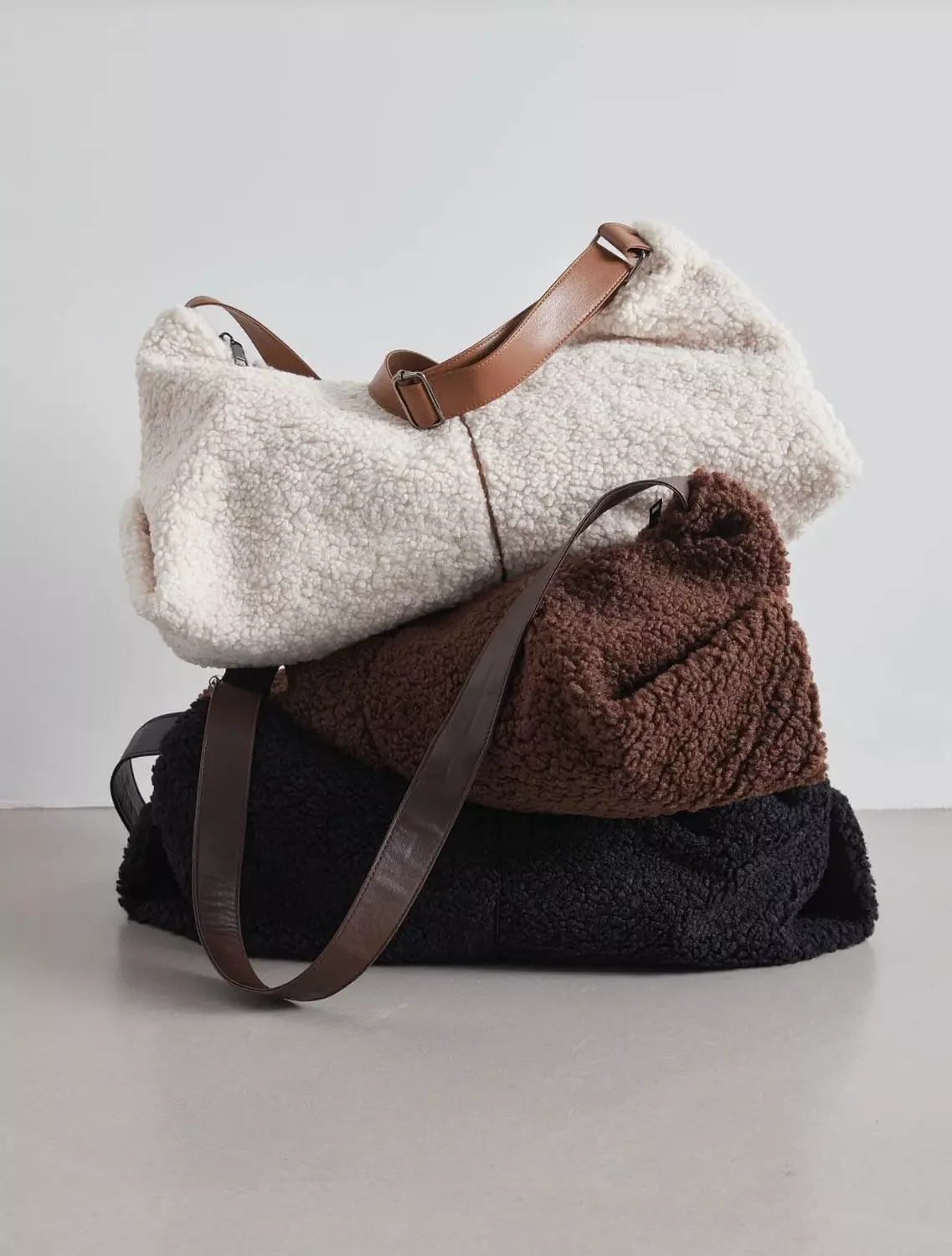 Large Faux Fur Shoulder and cross Bag image
