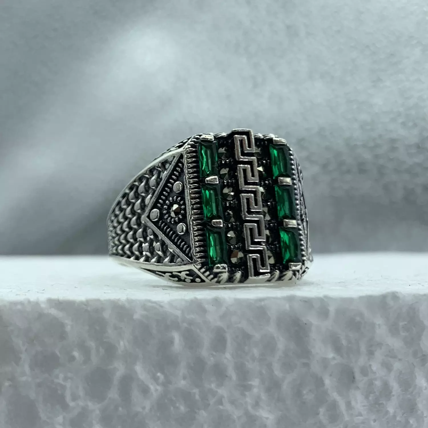 Green stones ring image