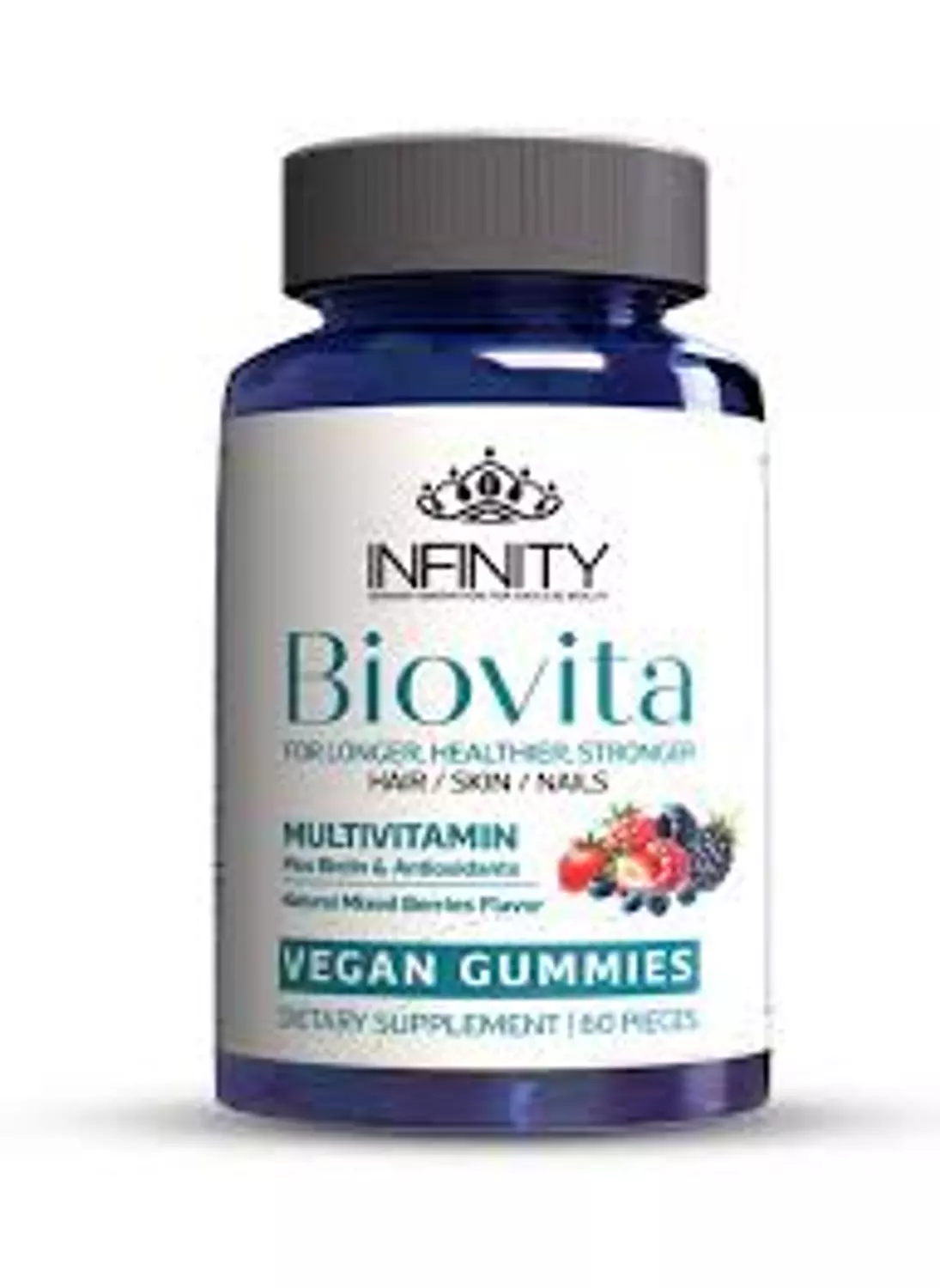 Infinity Biovita Advance Multi-vitamin - 60 gummies for hair, skin, & nail health image