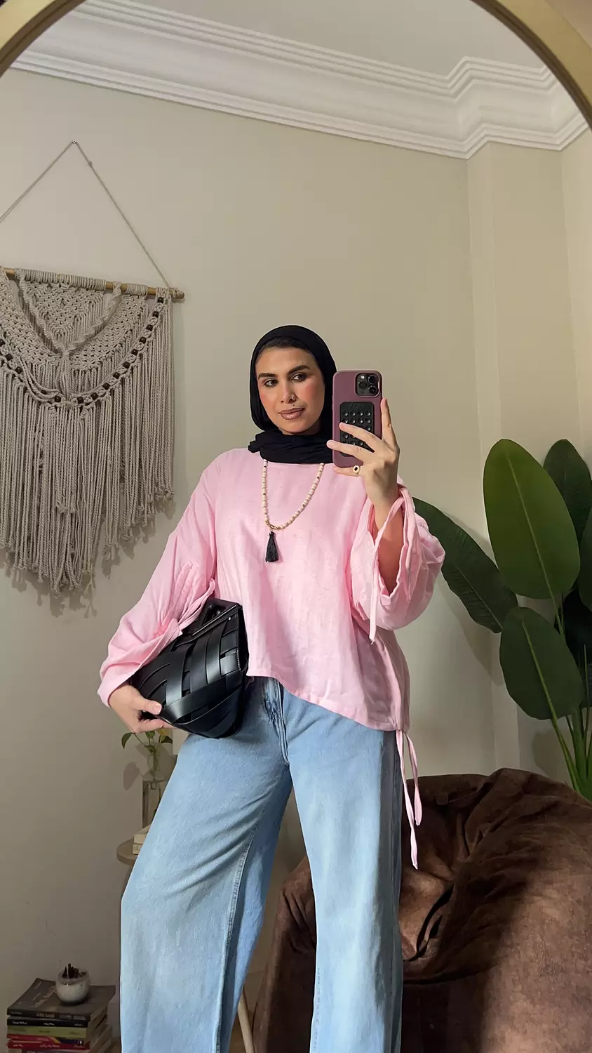 Elastic blouse  in pink 2