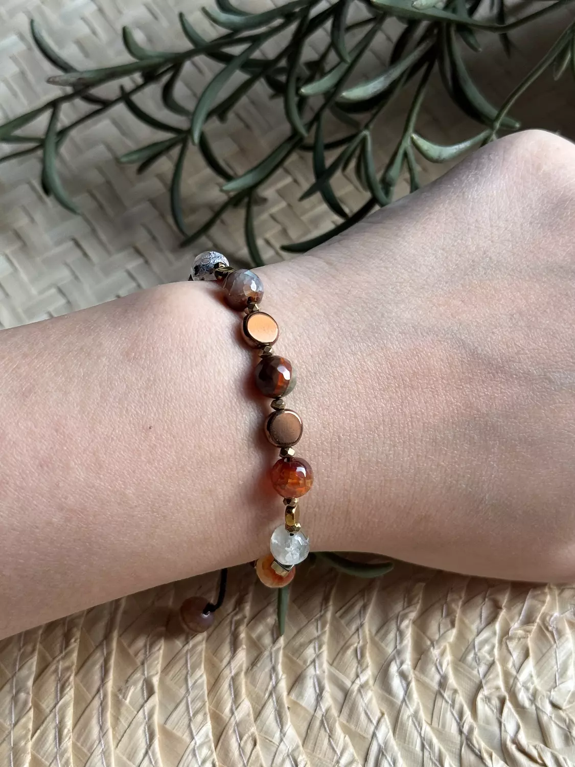 Hematite / Agate Brown Bracelet ( Stock ) 1