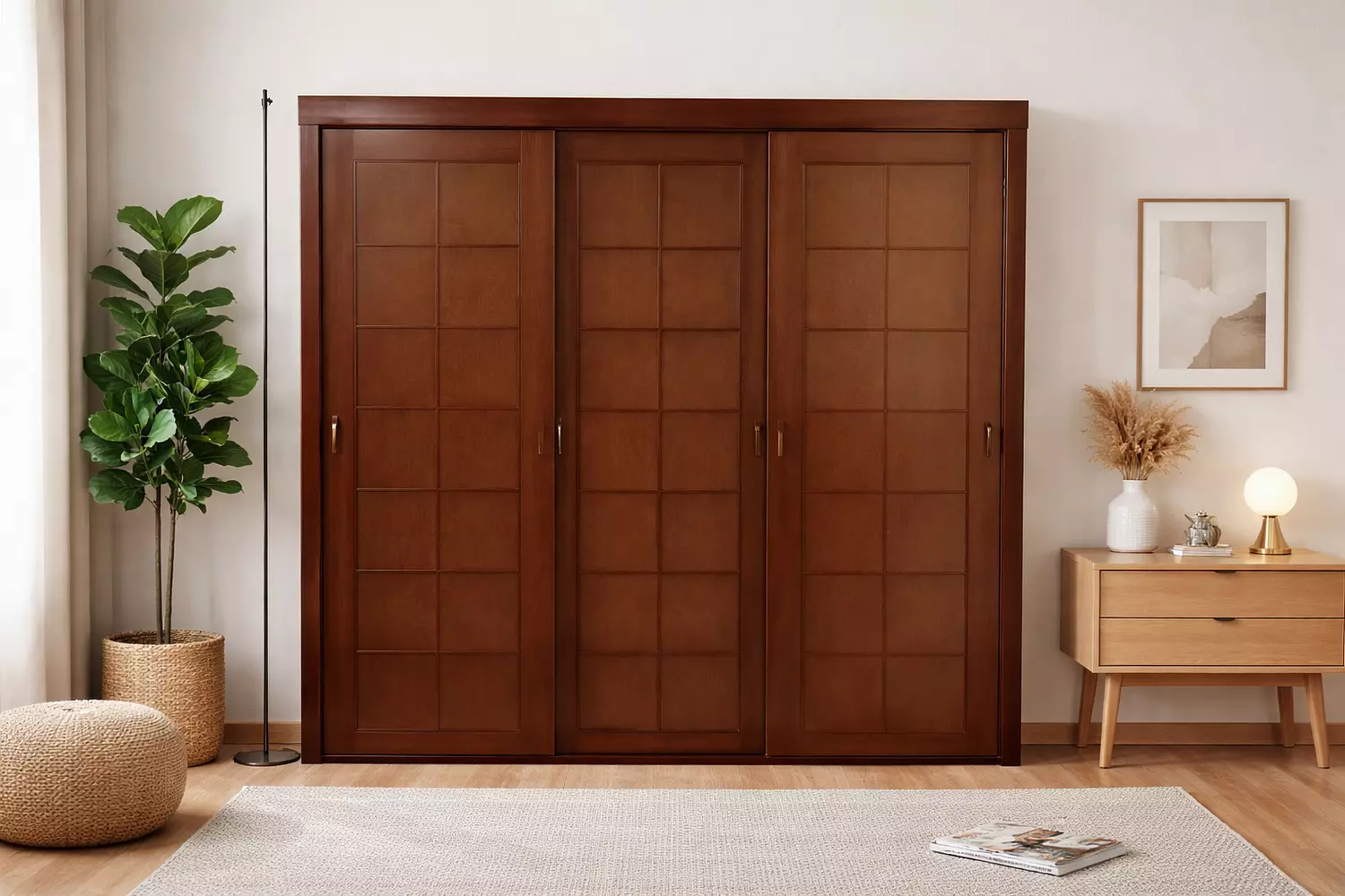 دولاب زان 200 سم بني مربعات image