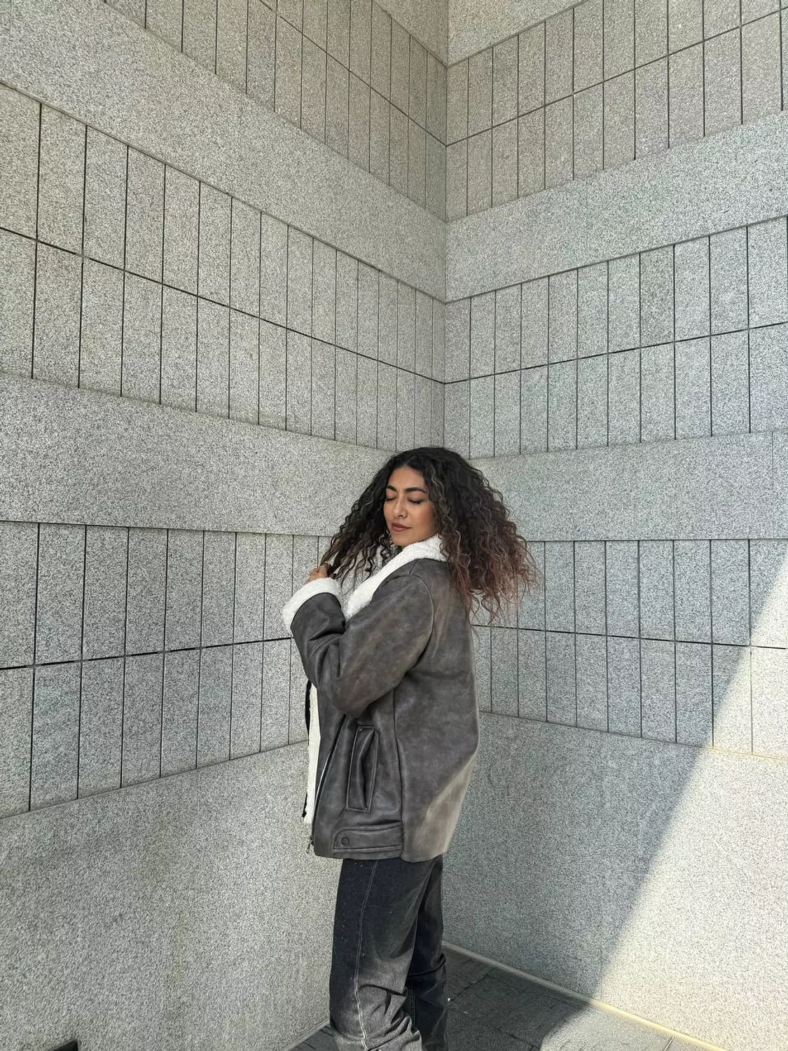 Stonewashed Oversized Leather Jacket 7