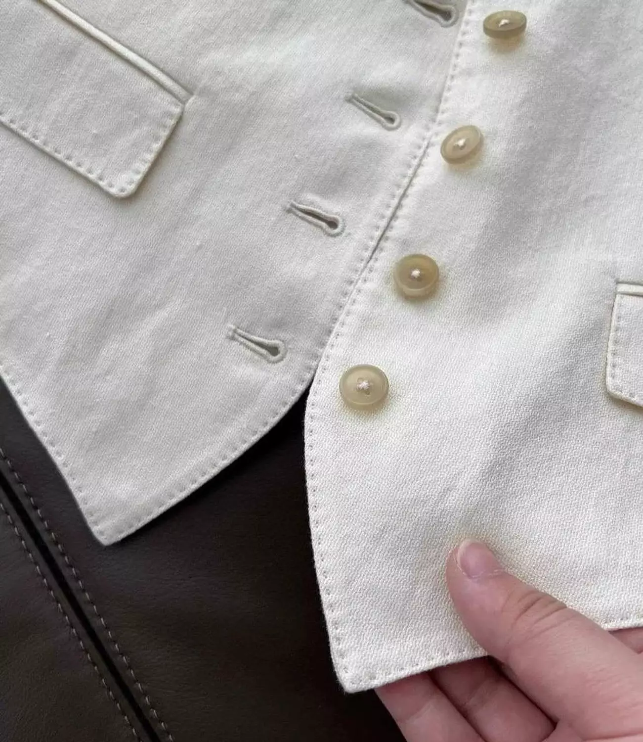 Tailored Creamy Beige Linen Vest and Trouser Co-ord 1