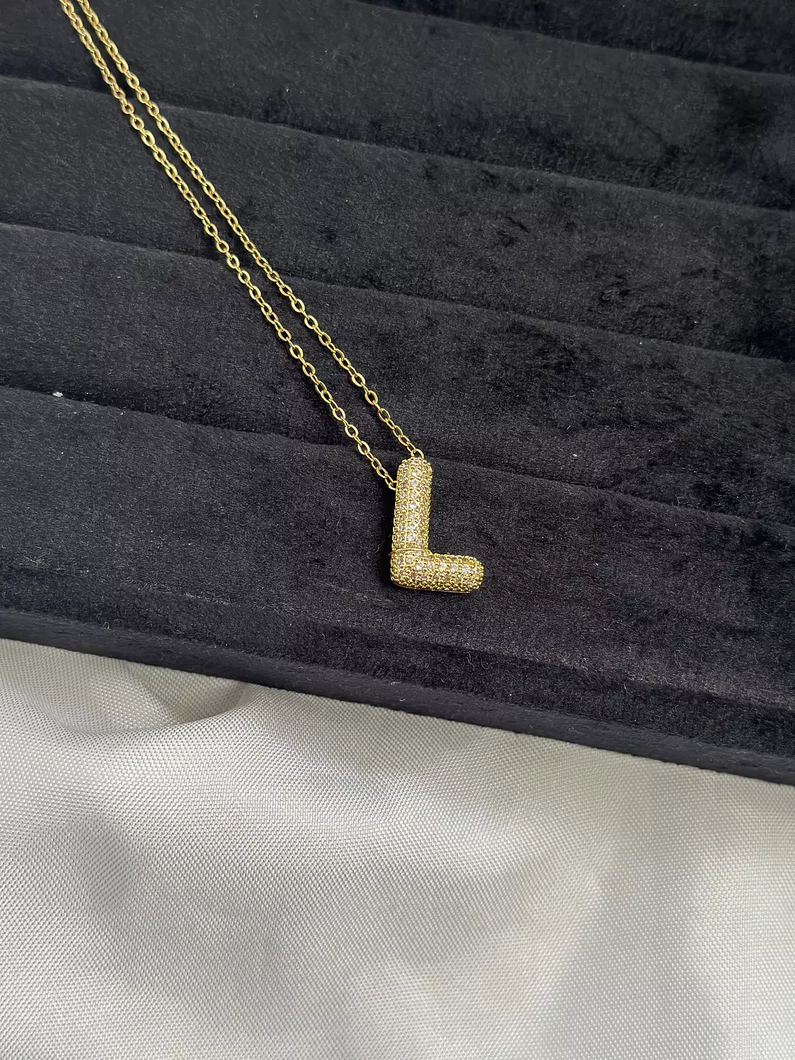 Crystal bubble letter necklace  8