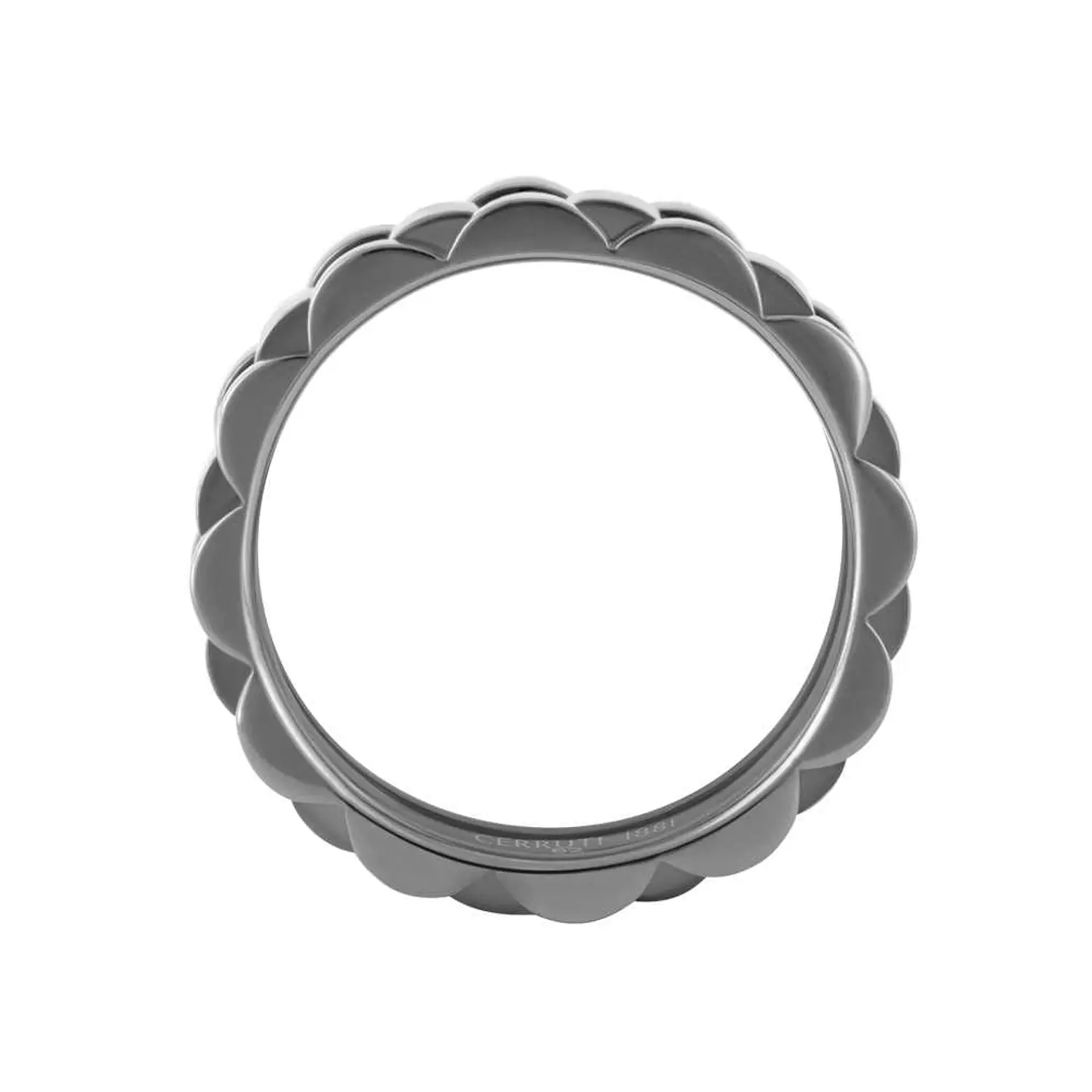 Cerruti 1881 Fluted Steel Logo Ring CIAGF0015702 2