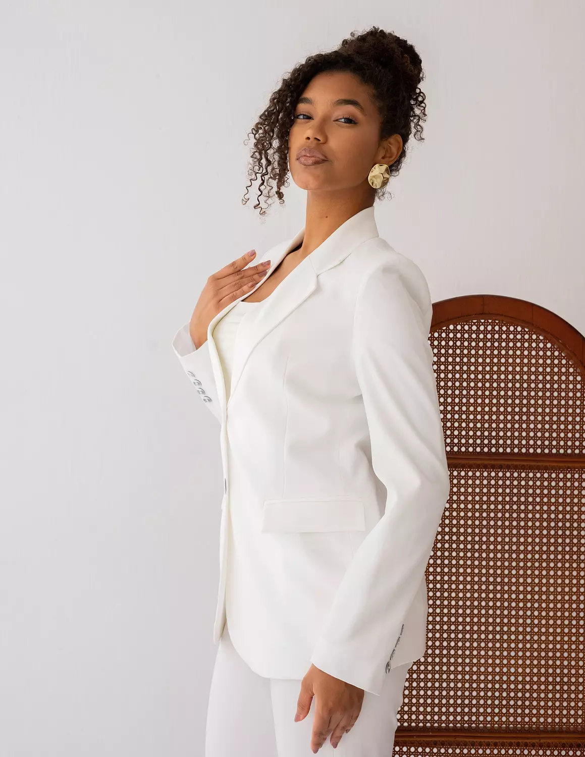 Majestic White Straight Blazer 4