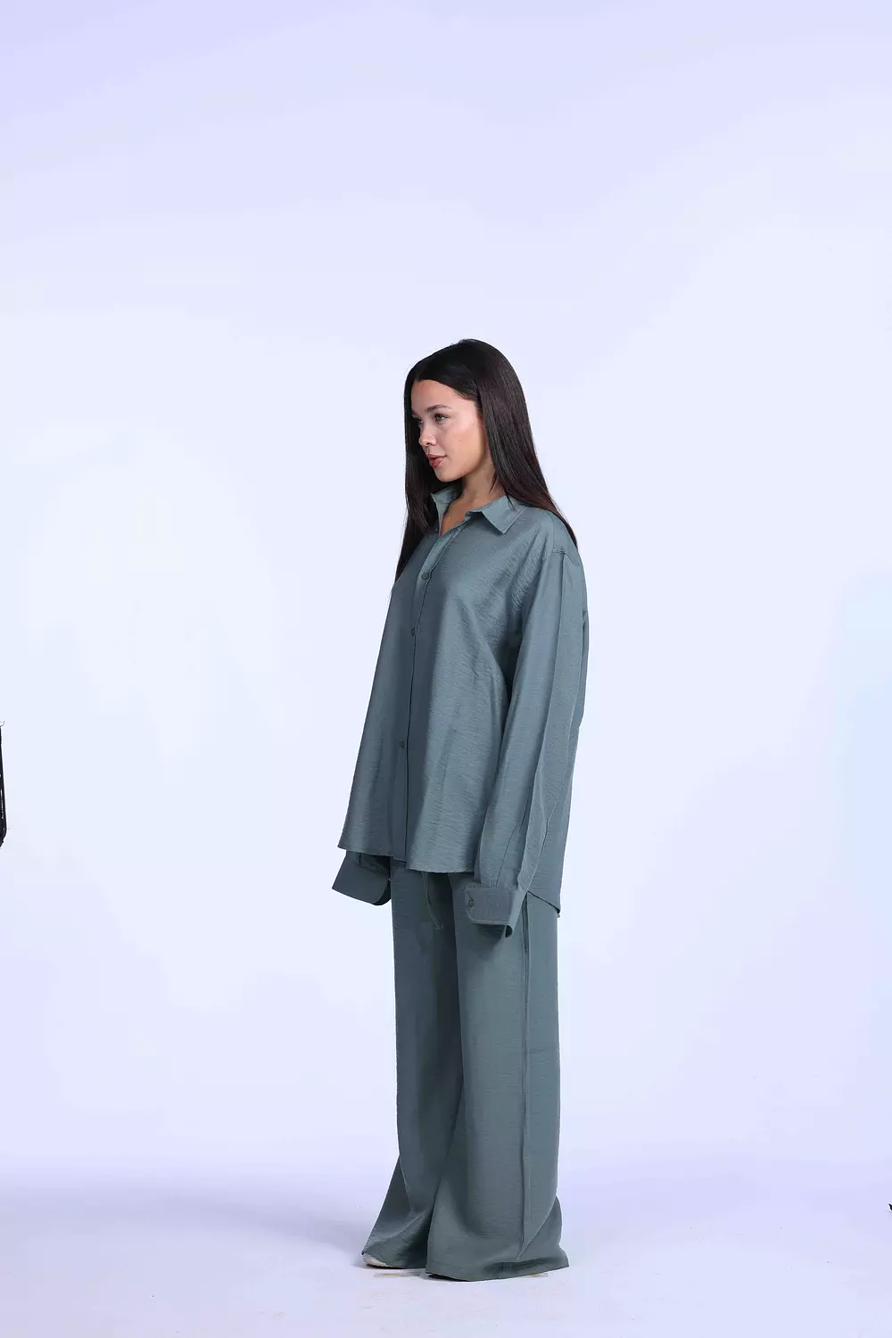 Mint oversized linen chemise 2