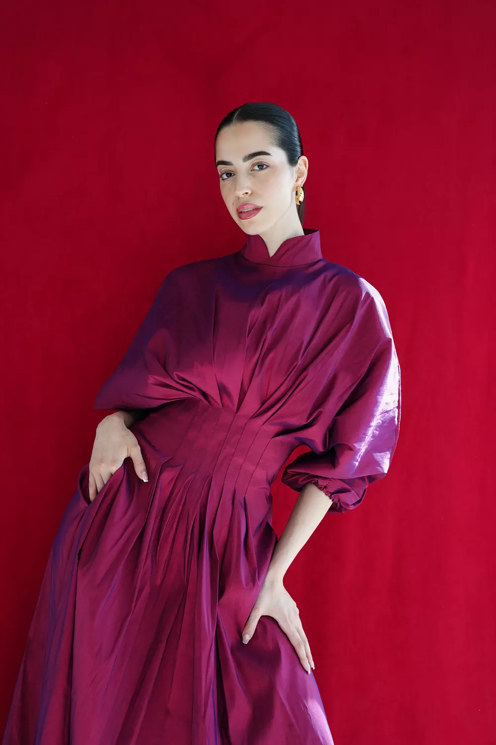The glow dress Burgundy  hover image