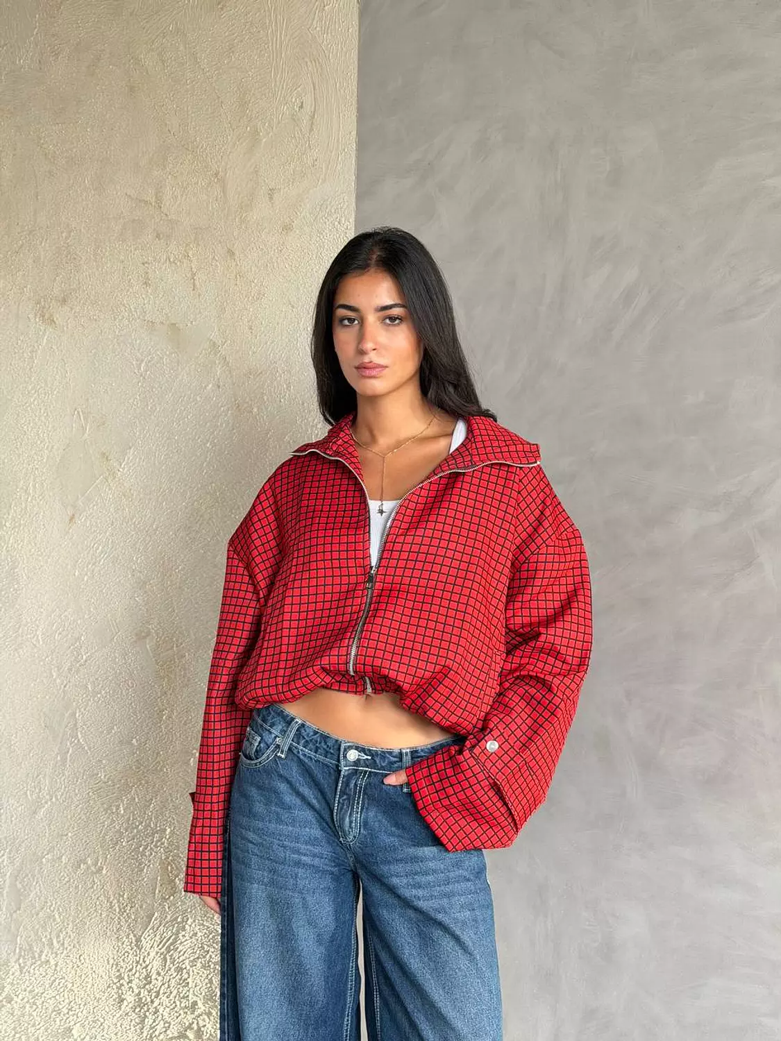 Scarlet Grid Jacket 8