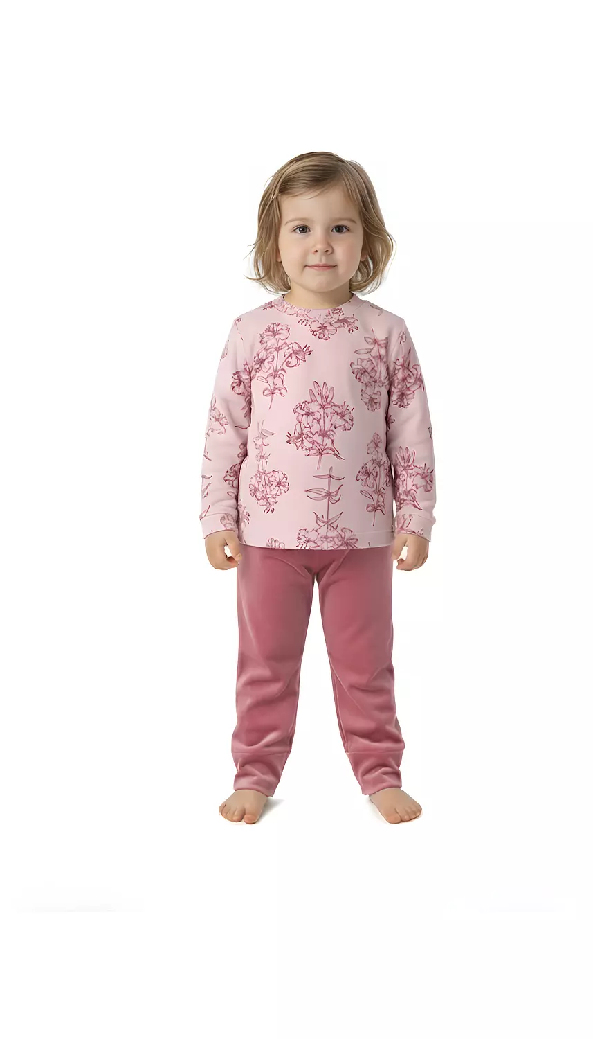 Shorto Printed Flower PJ - Girl - Rose Cashmere - 3101 3
